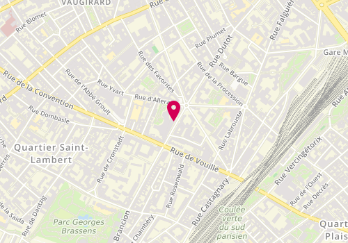 Plan de Agence spécialisée Pôle emploi AVS Placement Artistes, 10 Rue Brancion, 75015 Paris